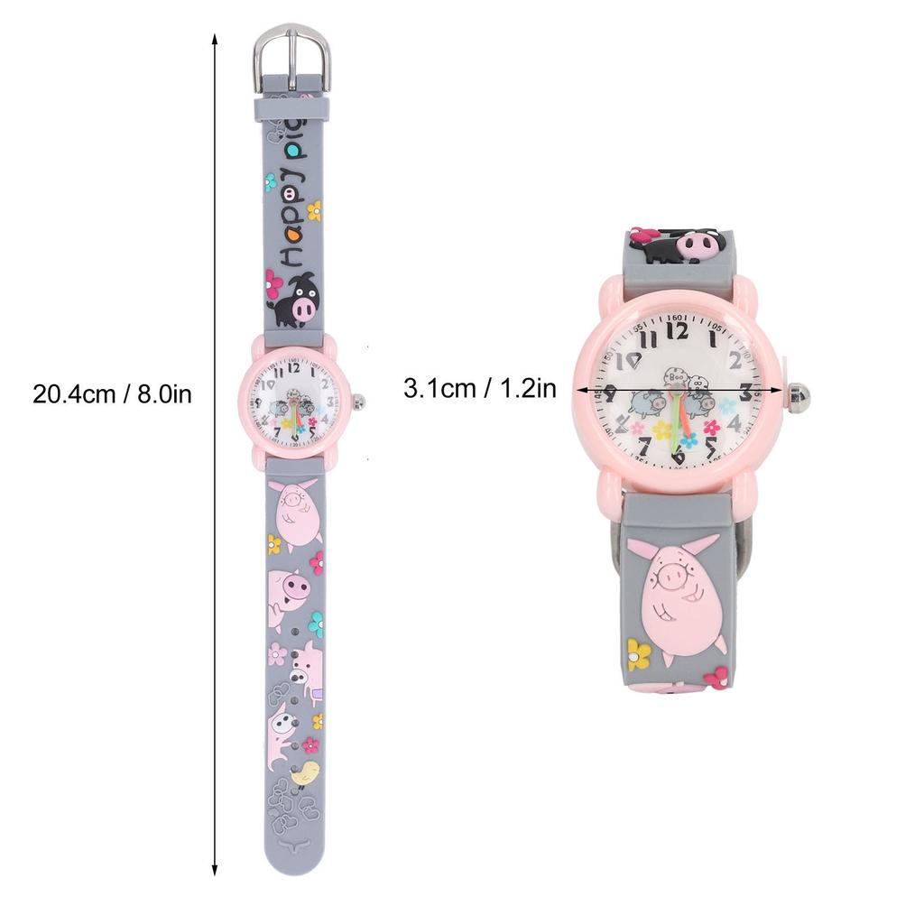3D Cartoon Watch Toys Clear Scale Cute Decoration Waterproof Kids Watch for 3 To 8 Years Old Boy Home School