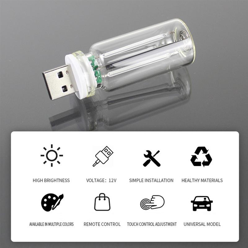 1Pc Touch Car Retro Bottle LED Ambient Light,White/Yellow/Red/Blue/Apple/Ink/Green USB Night Light,For Bedrooms/Study Rooms/Cars