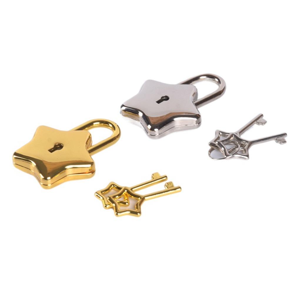 Star Key Vintage Style LOCK Silvery Notebook Padlock Mini Star Shape Padlock Luggage