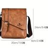 Men's Vintage Casual Crossbody Bag, Versatile Business Shoulder Bag, PU Leather Messenger Bag for Men Fashion Flip Cover Handbag