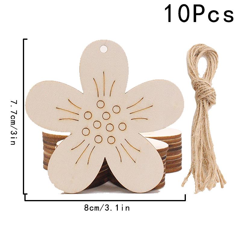 10 Stück/Packung DIY Ei Holzscheiben Basteln Frühlingsdekoration Partyzubehör Osterhase Holz