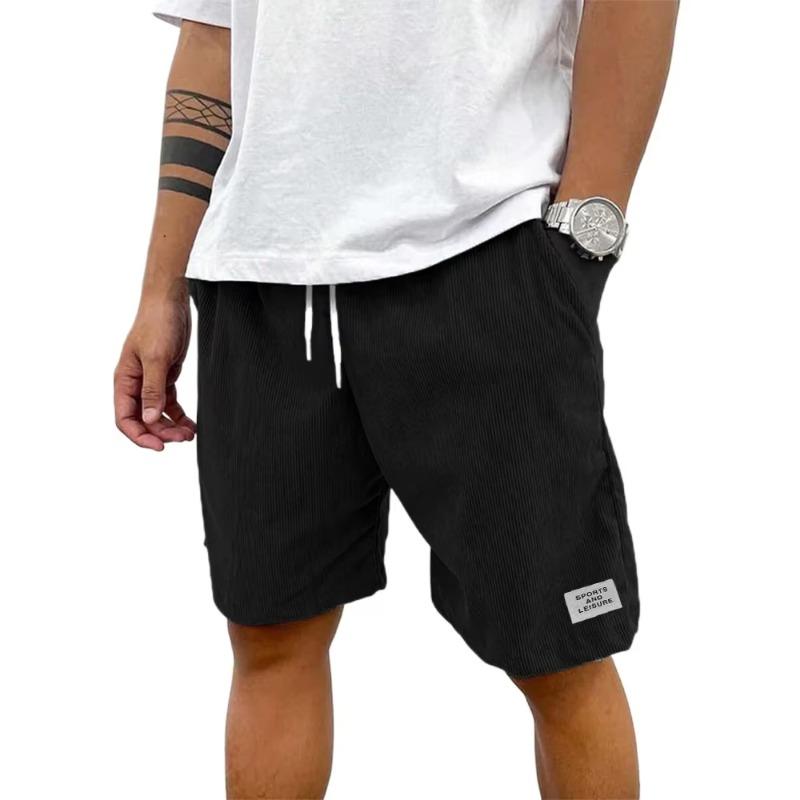 Summer Cotton Solid Shorts Men High Quality Casual Business Social Elastic Waist Men Shorts Beach Shorts Straight Five-point Pants Tooling Shorts Men