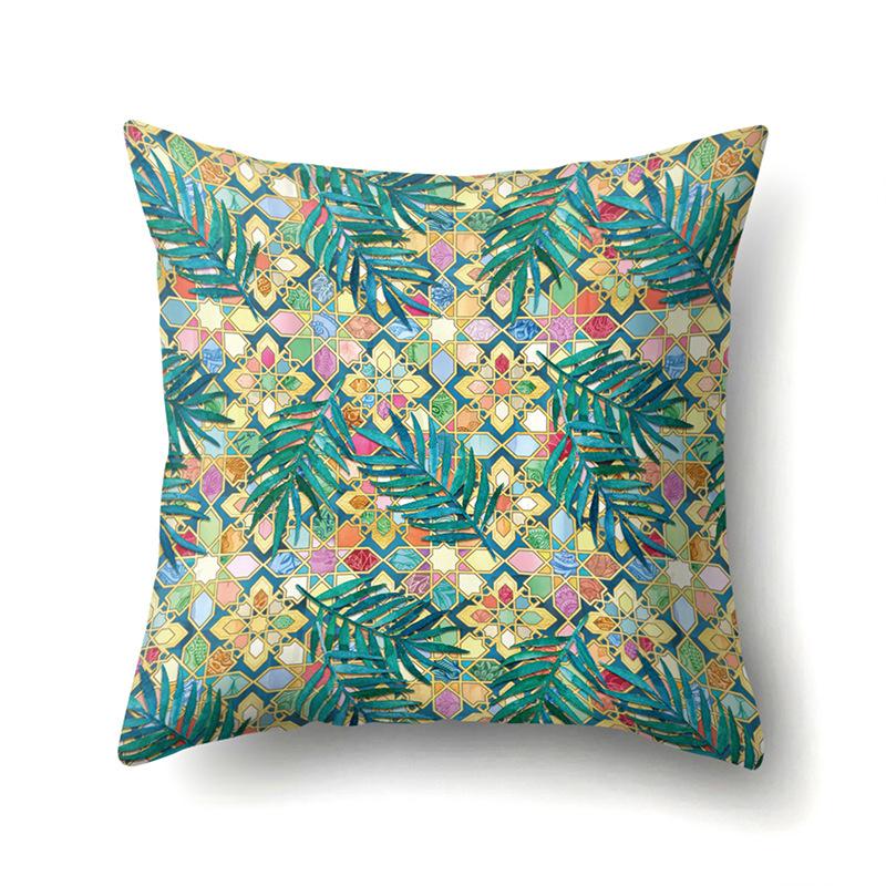 Polyester Kissenbezug Dekorative Blumen Haus Pflanze Druck Kissenbezug Lendenkissen Sofa Kissenbezug