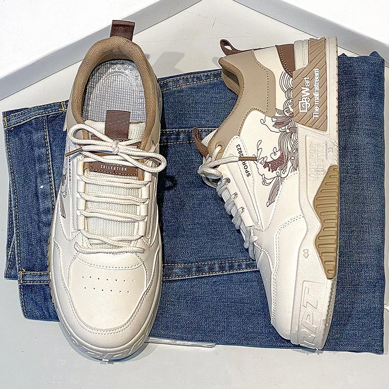 Herren Freizeitschuhe mit dicker Sohle Vier-Jahreszeiten Low-Top Board-Schuhe Weichsohlige bequeme Laufschuhe Studenten Sport-Board-Schuhe