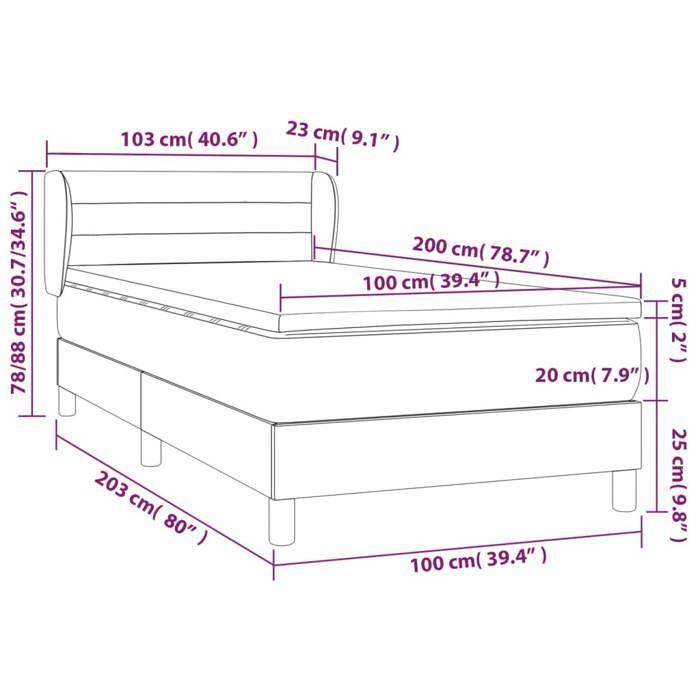 3127538 vidaXL Divan Bed with Mattress Dark Green 100x200 Cm