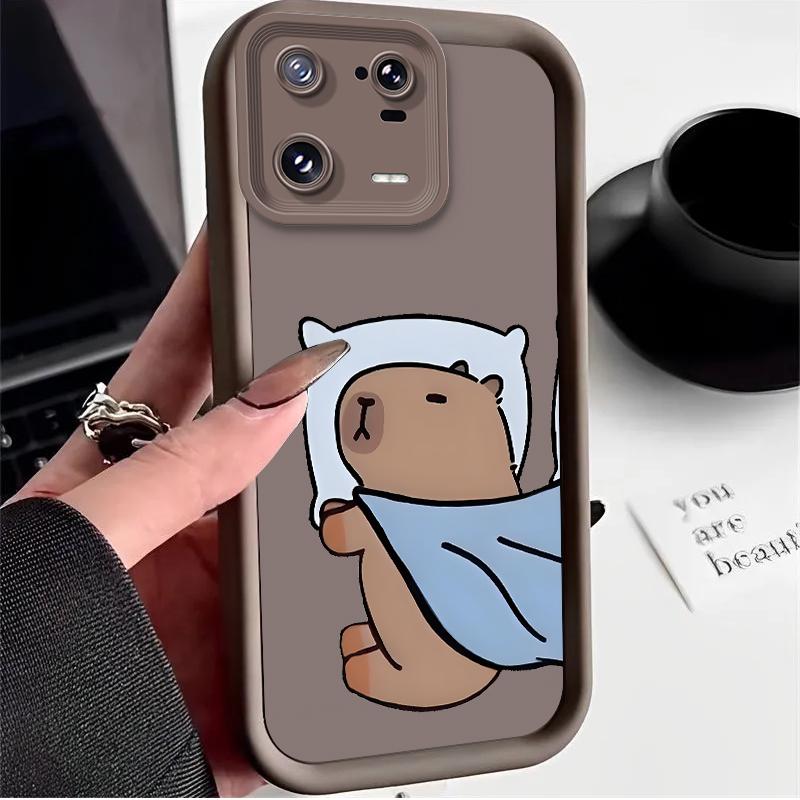 

Sleeping Capybara Case for Xiaomi Mi 15 Pro 14 14T 13 13T 12 11 Lite 11T POCO X7 X6 5G X5 X3 NFC F6 F5 M7 M6 4G Soft Cover Funda POCO M6 4G