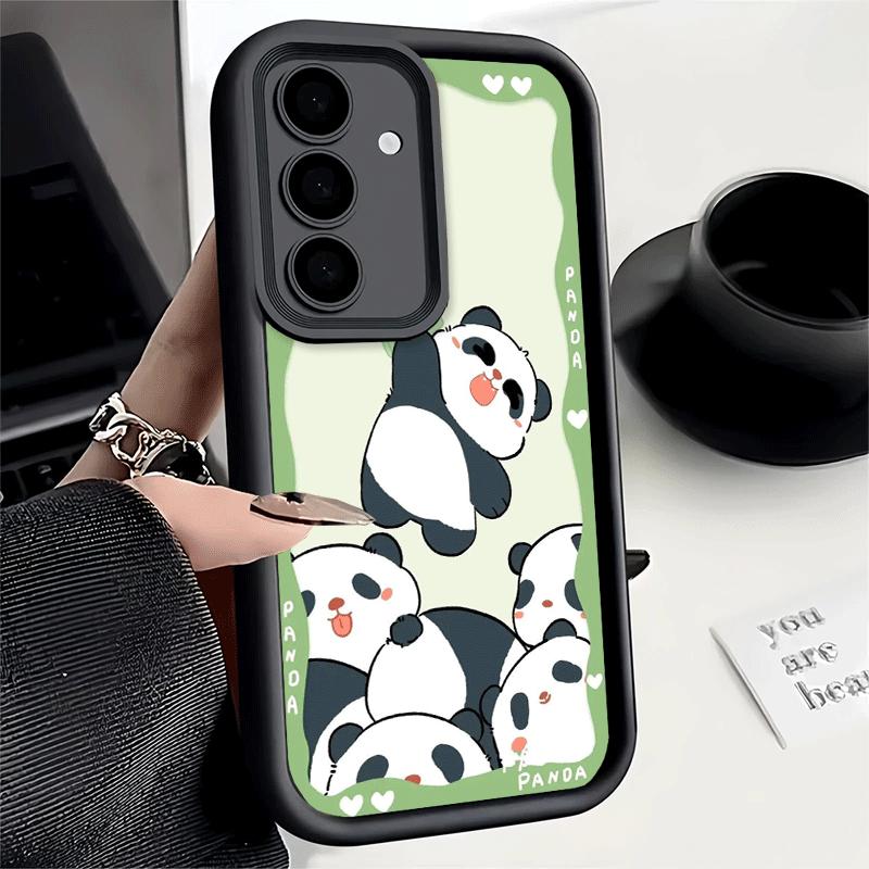Phone Case for Samsung Galaxy S26 S25 Ultra S24 FE Cute Cartoon Panda Shell S23 Plus S22 + S21 S20 5G Soft Silicone Funda