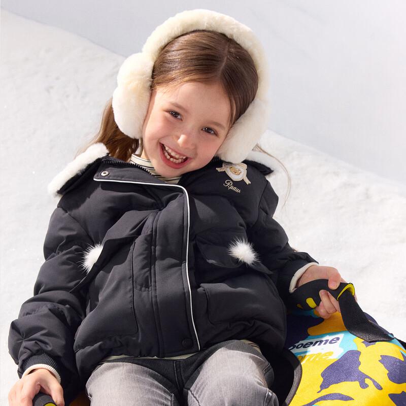 PawinPaw Girls' Cartoon Bear Fur Collar Down Jacket
