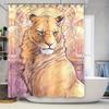 Luxury Lion Printed Shower Curtain Waterproof Fabric For Bathroom Decor Home Decoration Ideas Multicolor Customizable Size Avail