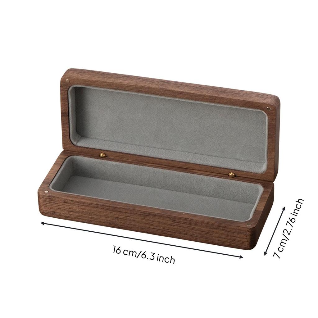 Solid Wood Eyeglasses Case Sturdy Wooden Glasses with Hinged Lid