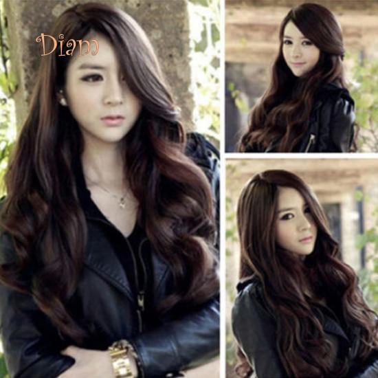 Tenfyer Fashion Women's Cosplay Довге кучеряве хвилясте синтетичне волосся Повна перука Костюмна вечірка