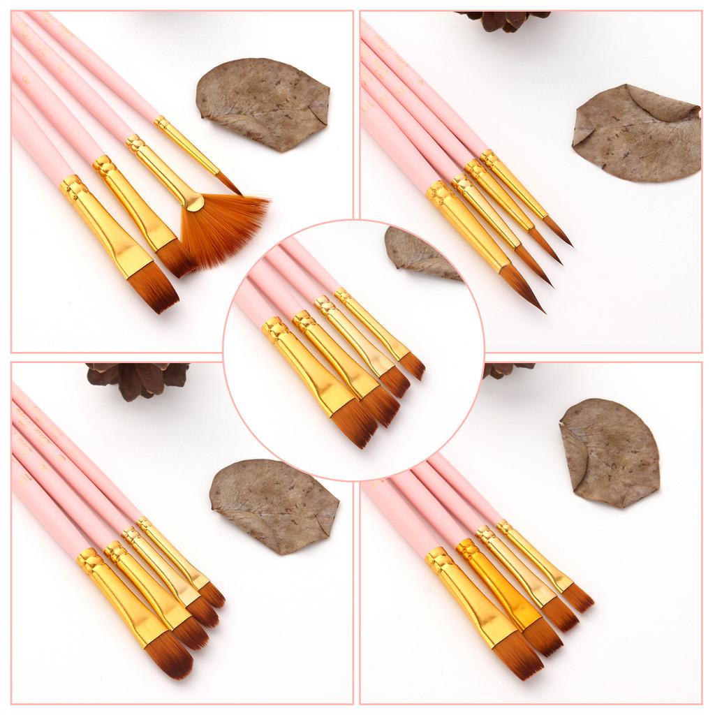 20pcs Draw Paint Brushes Set Kit Artist Paintbrush Multiple Mediums Brushes with Nylon Hair for Artist Acrylic Aquarelle Watercolor Gouache Oil Face