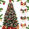 5Pcs Christmas Decor Bow Red Gold Mini Xmas Tree Hanging Bowknot for Navidad New Year Party Home Decoration DIY Wedding Decor