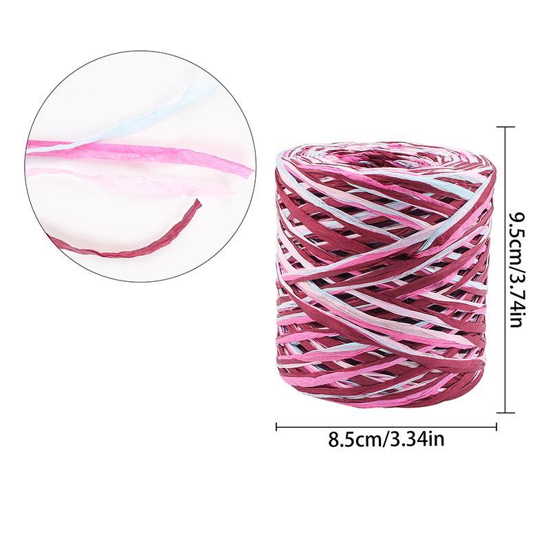 1Roll Paper Rope DIY Weaving Decorative Paper Rope Lafite Grass Creative Handmade Gift Colorful Packaging Rope Bouquet Packaging