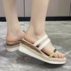 Fashion Plus Size Fashion Wedge Heeled Sandals for Women Summer Casual Non Slip Beach Shoes Woman Lightweight Slip On Platform Sandalias