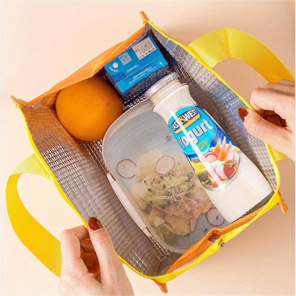 1PC Oxford Cloth Lunch Box Bag Food Storage Insulated Cooler Cool Bag Handbag Travel Lunch Bag Camping Picnic Bag