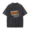 Retro German Fishing Quote Typograph Vintage Distressed Washed Cotton Short Sleeve Streetwear Outfit