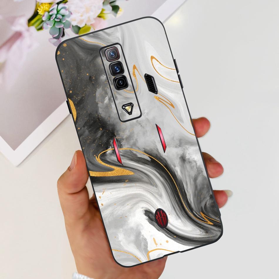 For ZTE Nubia Red Magic 7 7S Pro Case Zte nubia REDMAGIC 7S 7Pro Fashion Cool Pattern Black Silicon Soft Phone Cases