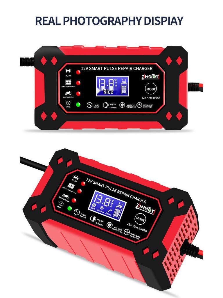 12V 6A Smart Pulse Lead-Acid Battery Charger for Car and Motorcycle