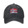 Norwegia Flaga Dżinsowa Czapka Casualowe Czapki Baseballowe Regulowana Czapka Letnia Unisex Czapki Baseballowe