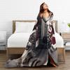 Cat Selfie with Santa Flannel Blanket Winter Soft Durable Bedding Throws for Child Living Room Pattern Bedspread Sofa Bed Cover
