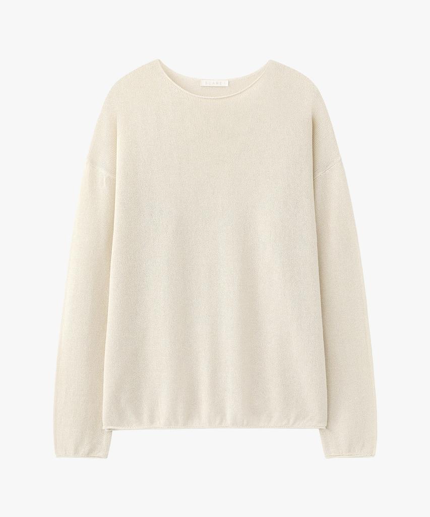SUARE WOMEN Paper Cotton Oversized Sleeve Knit Natural