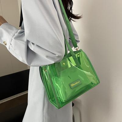 This Year's Popular Fashion Transparent Portable Mother and Child Bag 2025 Spring New Versatile Messenger Tote Bag