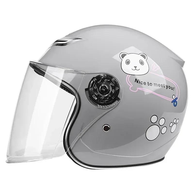 Cartoon Children Helmet With Pattern Four Seasons Safety Protection Child Outdoor Sports Motorcycle Open Face Cute
