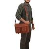 14" Leather Messenger Bag Laptop Case Office Briefcase Gift for Men Computer Distressed Shoulder Bag