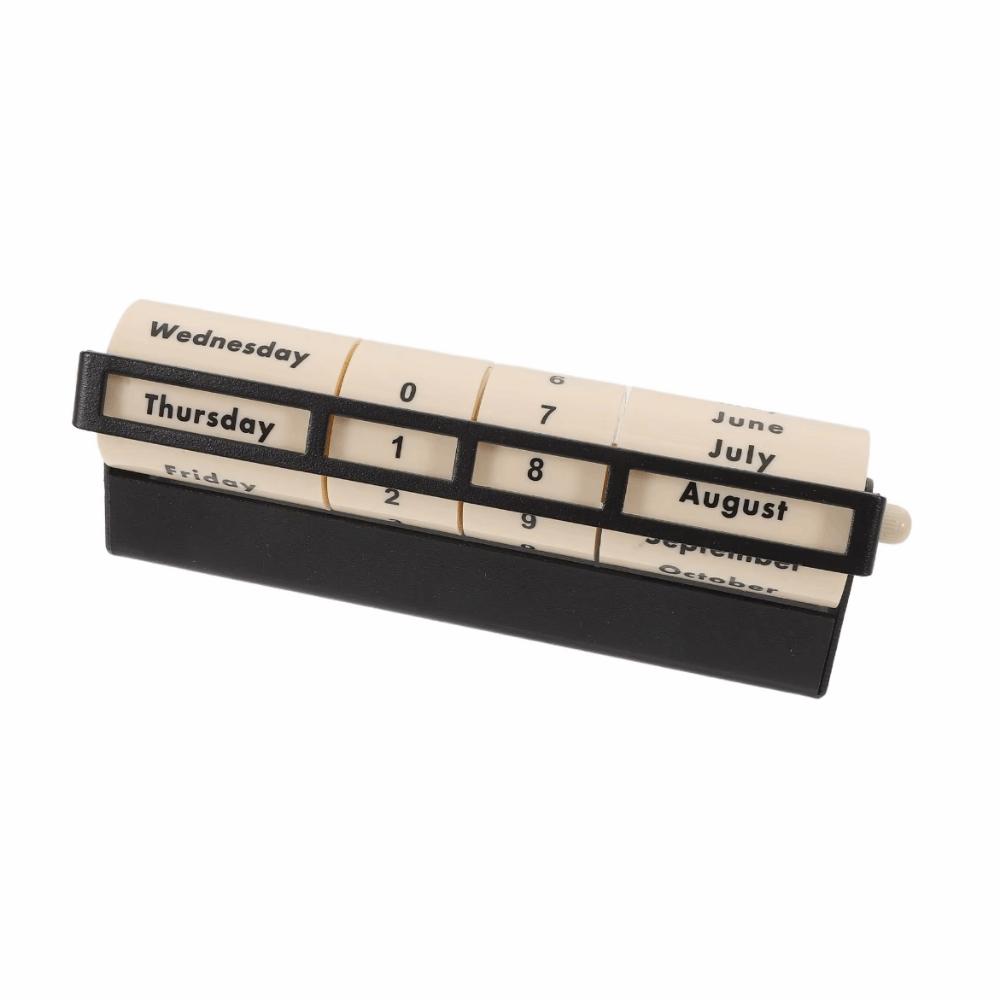 Creative Rotating Perpetual Calendar Metal Frame Desk Calendar Desktop Ornament