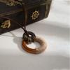 National Style Zen Woven Rope Round Pendant Necklace, Autumn And Winter Retro Bohemian National Style Long Sweater Chain