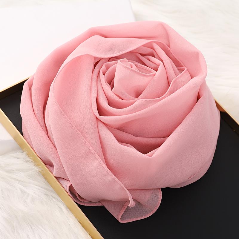 Muslim Hijab Scarf With Zipper Plain Bubble Chiffon Ready To Wear Veiled Hijab Wrap Solid Shawls Headscarf Turban Ramadan