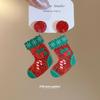 Silver Needle Acrylic Snowman & Star Christmas Earrings for Women - Elegant Festive Jewelry