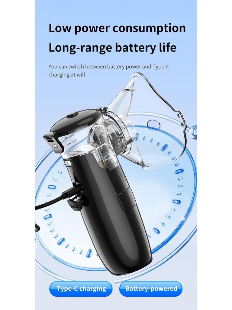 Children's Ultrasonic Silent Nebulizer LED Display Portable USB Rechargeable