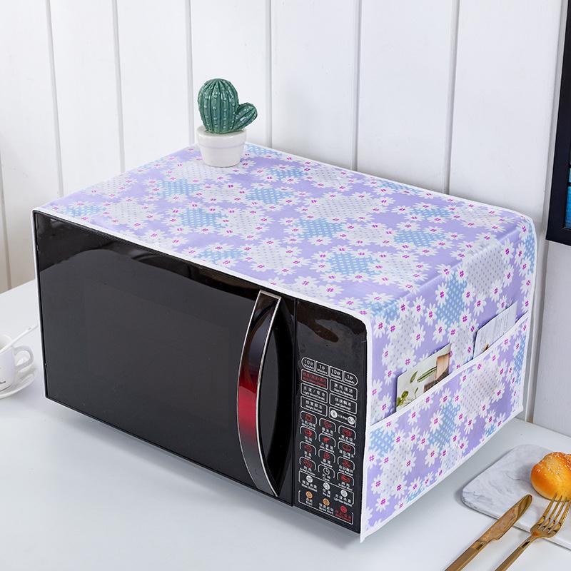 Microwave Dust Cover Cartoon Tree Leaf Printed Dustproof Microwave Dust Cover Cloth Pocket Water Proof Oven Cover Nordic Style