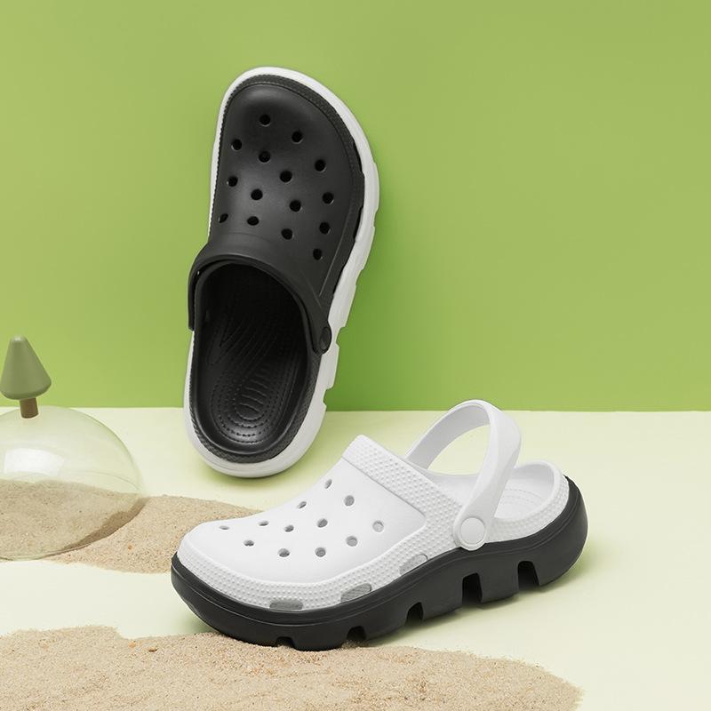 Sandały męskie Buty ogrodowe Platforma Baotou zakrycie stopy Formowanie integralne EVA Dwa i pół sposobu noszenia fajne kapcie