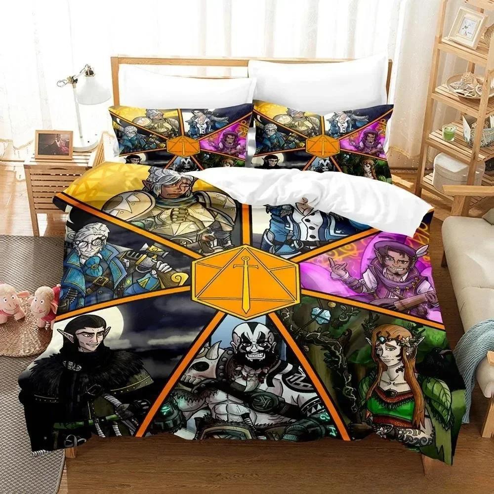 3D-Druck Anime The Legend of Vox Machina Bettwäsche-Set Einzelbett Twin Full Queen King Size Bettset Aldult Kid Schlafzimmer Bettbezug-Sets
