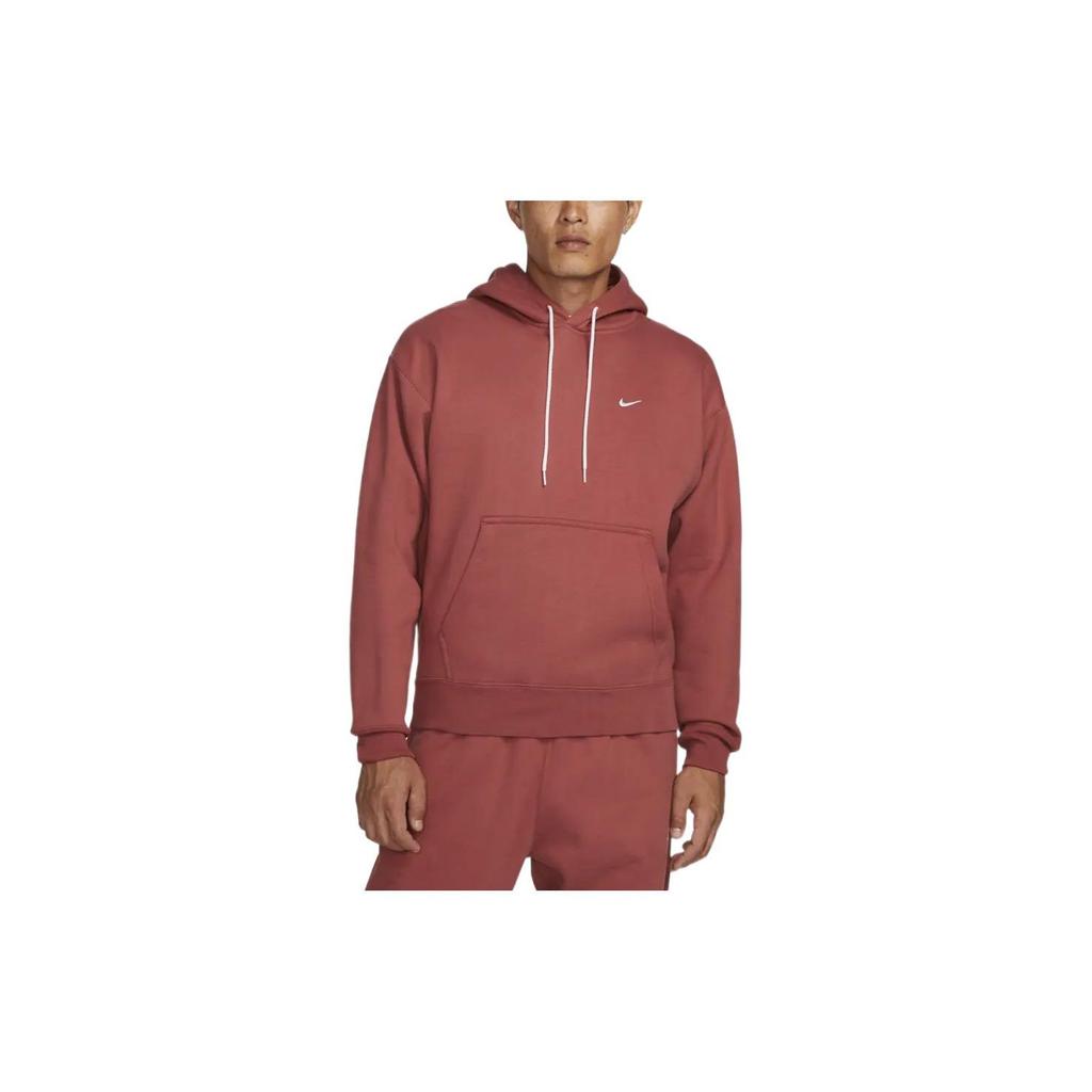 Nike Solid Color Drawstring Hoodie Pullover Men Tops Red DA0316-691