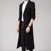 Men's Korean Version Slim-fitting Long Woolen Trench Coat Fashionable Solid Color Suit Collar Casual Jacket