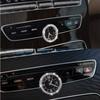 Pursuestar Bling Crystal Silver Car Central Console Round Clock Decoration Ring Cover Decals Trim for Mercedes Benz C E S GLC Class W213 E200 E300