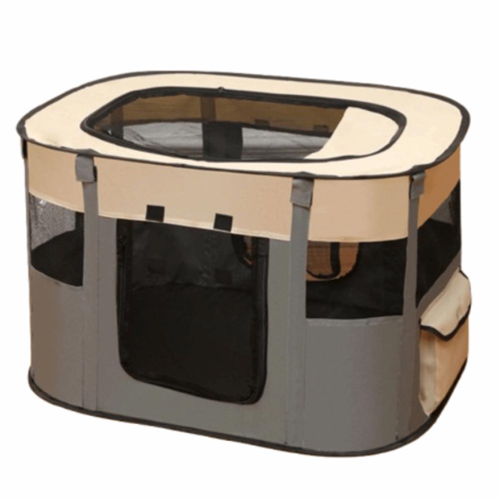

Дышащая складная клетка для питомцев Складная родильная комната для кошек Прочная палатка-вольер для питомцев Путешествия серый