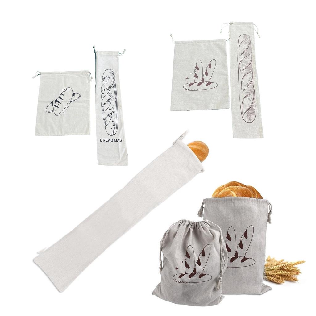 Practical Drawstring Linen Bread Bags Sustainable and Breathable Packaging Pouch Perfect for Bread Fruits and Snacks