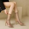 Damen Sandalen High Heel Damenstiefel Sommer Sonnenschutz Atmungsaktiv Spitzschuh Super High Heels Damenmode Mesh Stiefel
