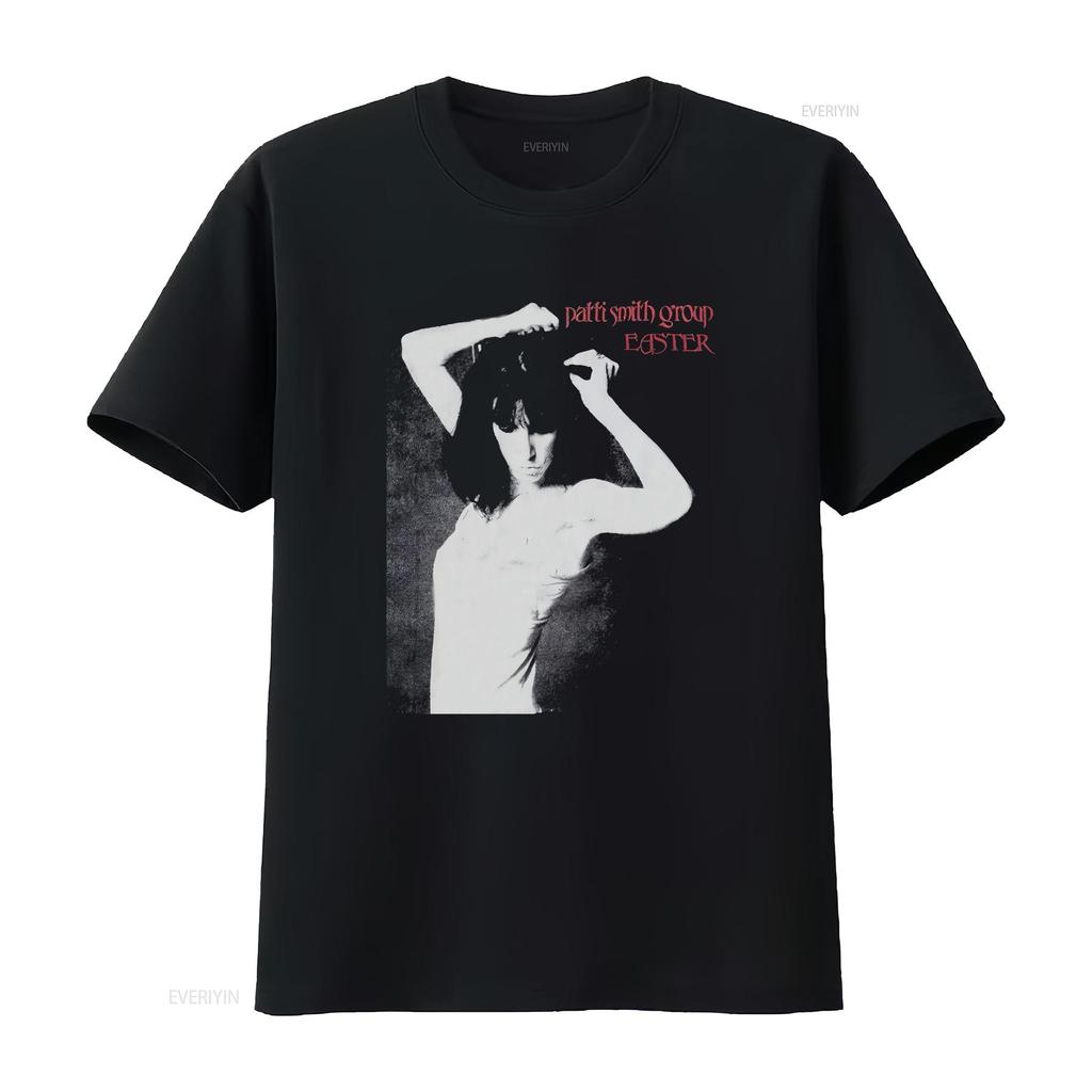 Vintage 1980s Patti Smith Group T Shirt Music For Vintage Washed Fashion Streetwear Versatile Comfortable Homme Stretched
