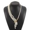 Lock Bone Chain Retro Chic Pearl Necklace Minimalis Elegant Zinc Zinc Alloy Pearl Necklace  Gift