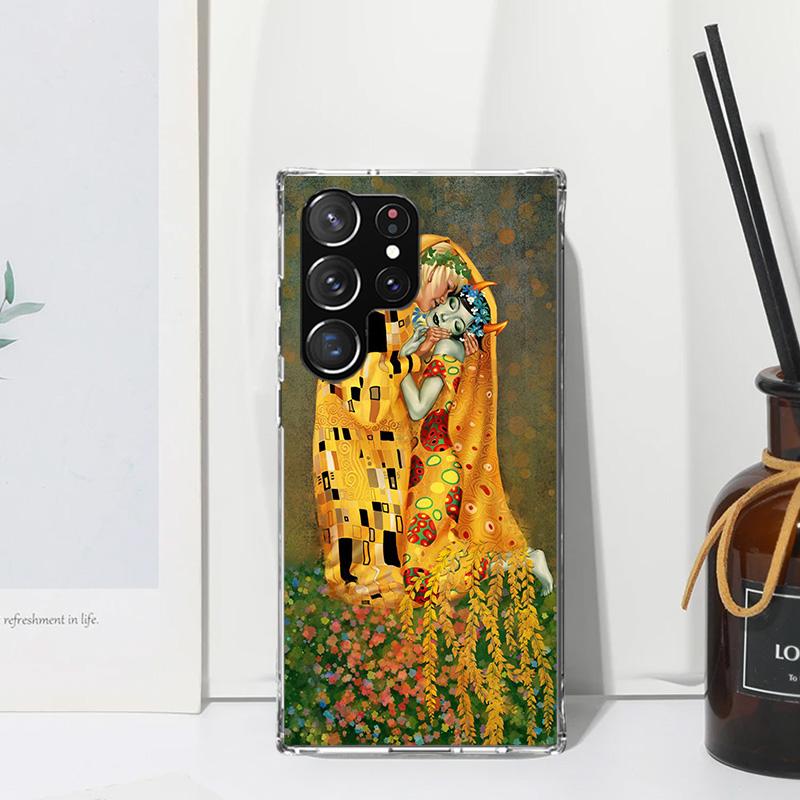 

Kiss by Gustav Klimt Desig Phone Case For Samsung Galaxy S26 S25 Edge S24 FE S23 S22 Ultra S21 Plus S20 + Art Fundas Back Cover Samsung S23 FE