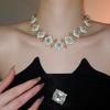 Vintage diamond-accented diamond heart bracelet, necklace, and earrings fashion jewelry set