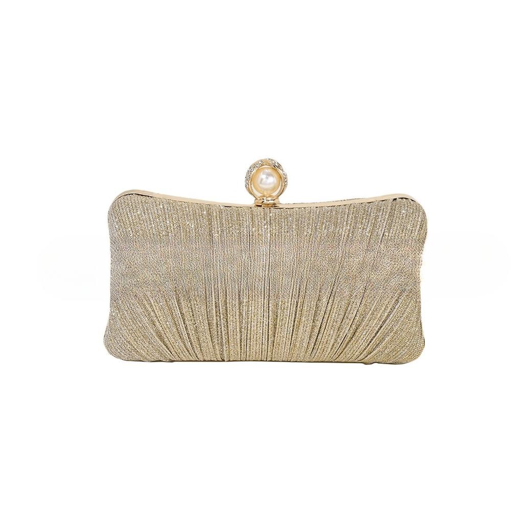 Luxury Design Women Evening Clutch Bag Shoulder Bag Party Wedding Prom Birthday Long Square Bags Pleated Elegant Handbag Purse