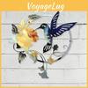 Floral Art Iron Bird Pattern Wall Decoration Round Panel Living Ornaments Room