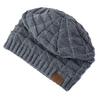 Classic Labal Winter Hats Outdoor Knitted Hats For Men And Women Beanie Cap Plush Fur Lining Warm Sports Hats